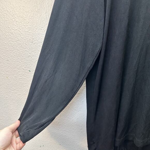 Chicos Sweater 3 XL Black Travelers Cardigan Gold Button Open Knit Witchy 90s - Picture 6 of 8